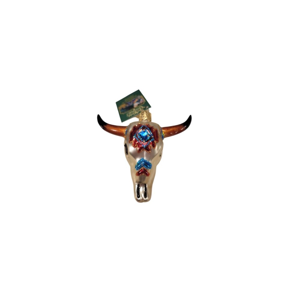 NWT Old World Christmas Ornaments Southwestern Steer Skull Glass Blown Ornament